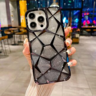 Black diamond pattern iPhone case slim protective