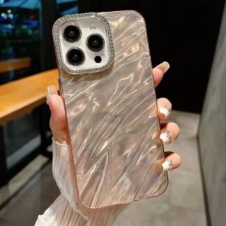 Rugged iPhone case diamond square pattern rose gold