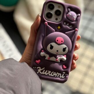 Kuromi cartoon iPhone case purple cute protective cover