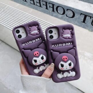 3D Kuromi Cartoon Silicone Cover with PopUp holder