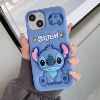 Stitch cartoon iPhone case blue 3D protective cover
