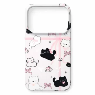 Cute Kitty Pink Bow iPhone Case | Matte Printed PC Hard Back